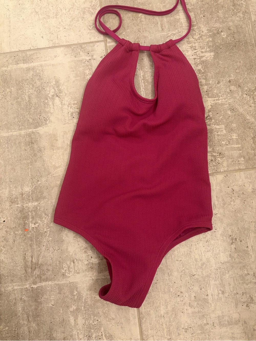 Roxy Magenta Halter One-Piece Swimsuit
